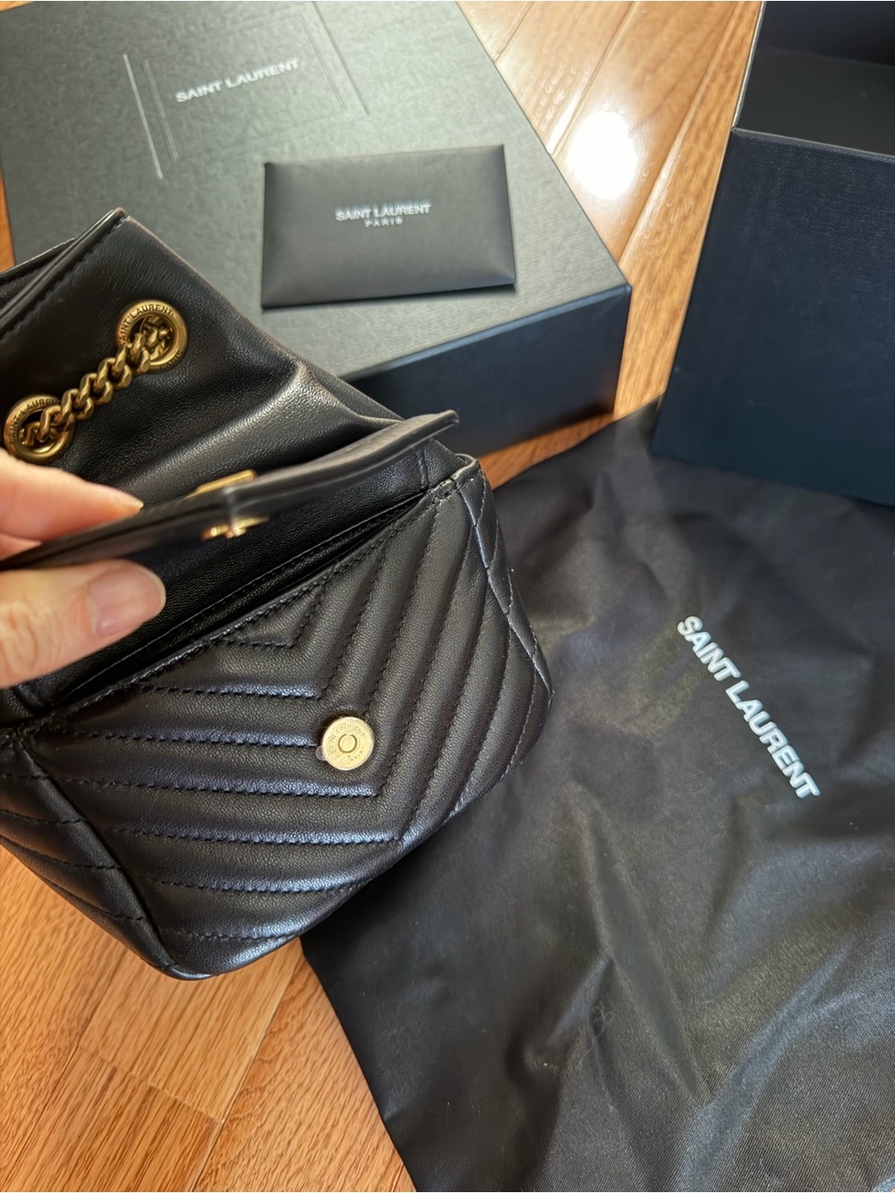 Saint Laurent Black Quilted Crossbody Bag - Picture 7 of 16